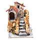 House with stairs in cork and resin for nativity scene, 16x15x18cm s1