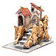 House with stairs in cork and resin for nativity scene, 16x15x18cm s2