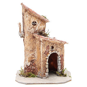 Casetta resina e legno presepe Napoli 22x15x15 cm