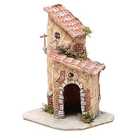 Casetta resina e legno presepe Napoli 22x15x15 cm