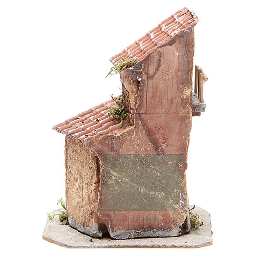 House in resin and wood for Neapolitan Nativity scene, 22x15x15cm 4