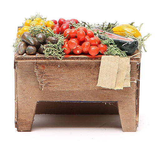 Tisch mit Gemüsen 8x9x7cm neapolitanische Krippe 1