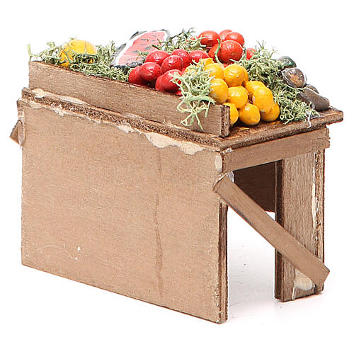 Mesa com frutas e legumes miniatura presépio napolitano 8x9x7 cm 4