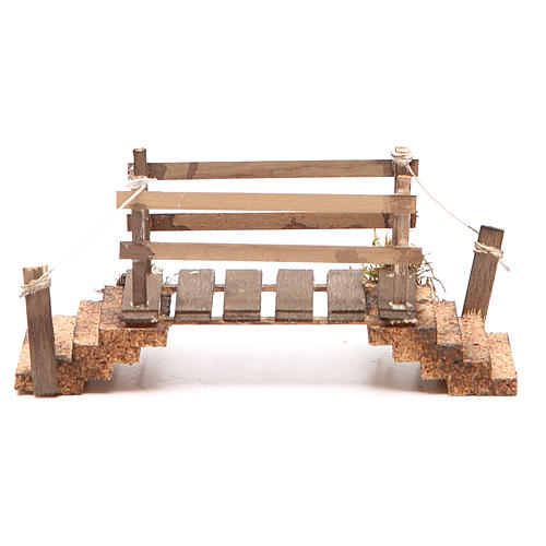 Pont en bois et liège 8x16x5,5 cm crèche napolitaine 1