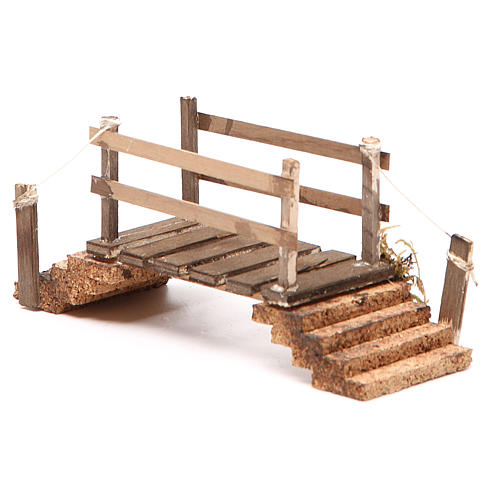 Pont en bois et liège 8x16x5,5 cm crèche napolitaine 2