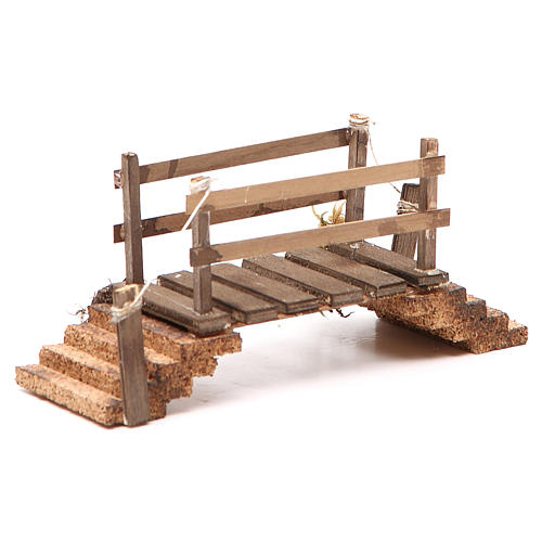 Pont en bois et liège 8x16x5,5 cm crèche napolitaine 3