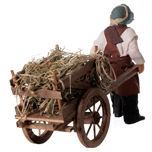 Man pushing hay-cart 12cm neapolitan Nativity 4