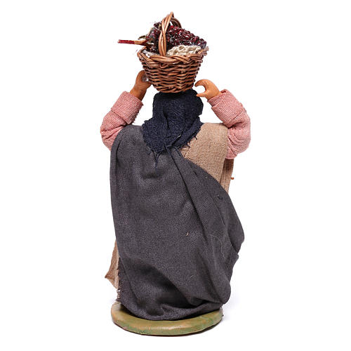 Woman with grapes basket on head 10cm neapolitan Nativity 4