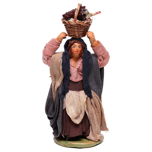 Femme panier oeufs sur la tête 10 cm crèche Naples 1