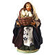 Woman with leather basket in hands 10cm neapolitan Nativity s1