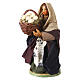 Woman with leather basket in hands 10cm neapolitan Nativity s2