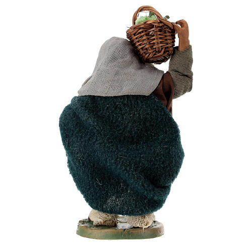 Man with grapes basket in leather 10cm neapolitan Nativity 4