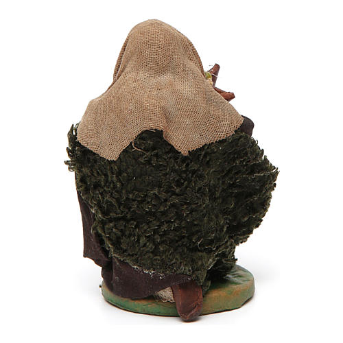 Uomo in ginocchio con olive cesto cuoio 10 cm presepe Napoli 4