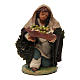 Uomo in ginocchio con olive cesto cuoio 10 cm presepe Napoli s1