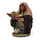 Uomo in ginocchio con olive cesto cuoio 10 cm presepe Napoli s2