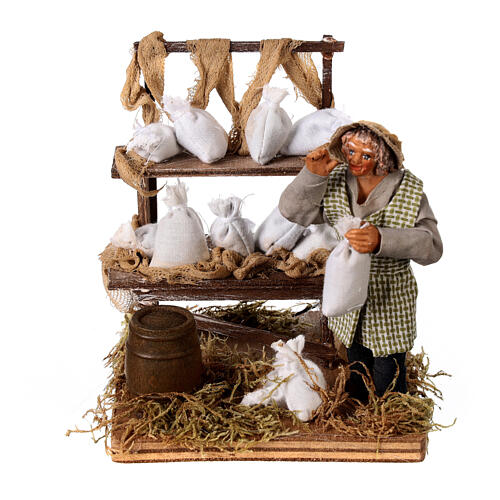 Flour sacks Seller with desk 10cm neapolitan Nativity 1