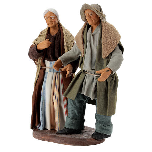Para staruszków trzymających się za ręce 12 cm szopka neapolitańska 2