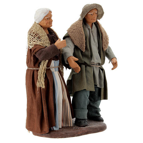 Para staruszków trzymających się za ręce 12 cm szopka neapolitańska 3