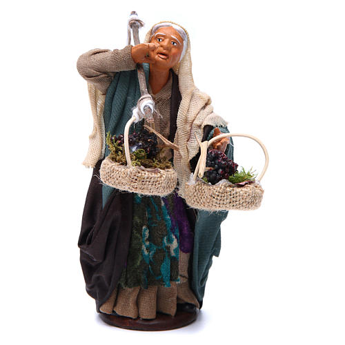 Female Wayfarer with three baskets 12cm neapolitan Nativity 1