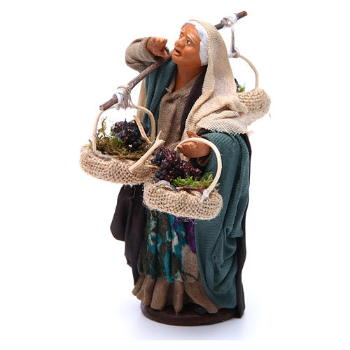 Female Wayfarer with three baskets 12cm neapolitan Nativity 2
