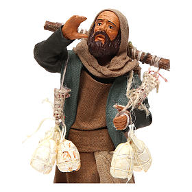 Uomo con formaggi addosso 14 cm presepe Napoli