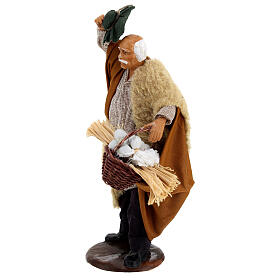 Homme avec chapeau et panier ail 14 cm crèche napolitaine