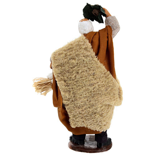 Man with hat and garlic basket 14cm neapolitan Nativity 4