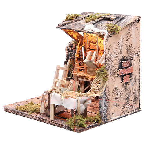 Chair mender Neapolitan Nativity scene, 24x26x24cm 2