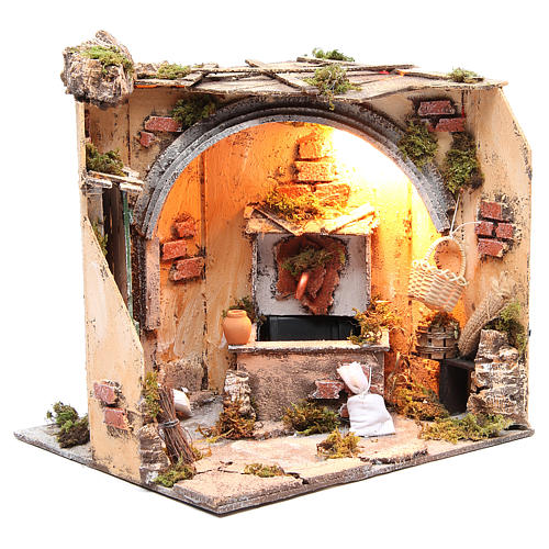 Ambientação para presépio napolitano porão com fonte 28x26x24 cm 3