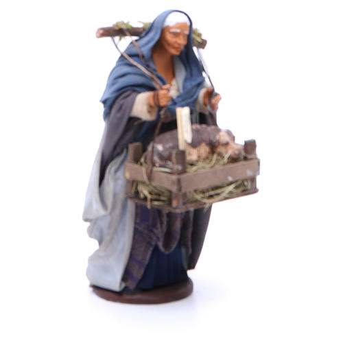 Woman with dog basket for Neapolitan Nativity, 14cm 3