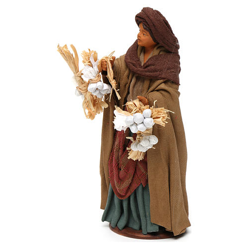 Frau mit Knoblauch 14cm neapolitanische Krippe 2