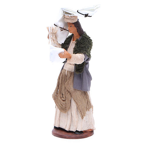 Frau mit Wäsche auf dem Kopf 14cm neapolitanische Krippe 2