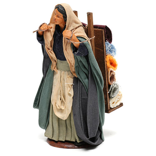 Woman carrying fabrics, figurine for Neapolitan Nativity, 14cm 3