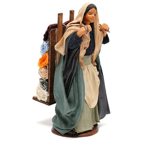 Woman carrying fabrics, figurine for Neapolitan Nativity, 14cm 4