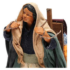 Woman carrying fabrics, figurine for Neapolitan Nativity, 14cm