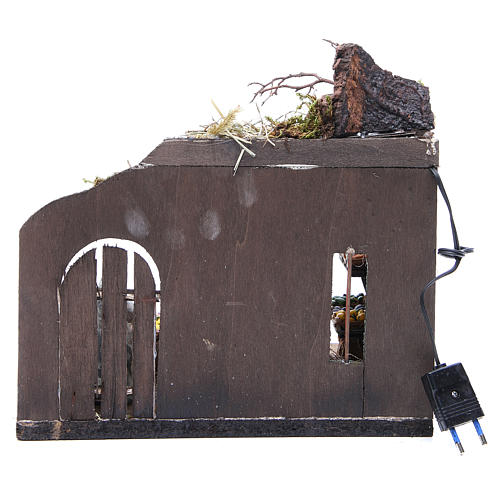 Illuminated fruit seller figurine for Neapolitan Nativity, 10cm 4