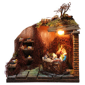 Pescivendolo 12 cm con luce presepe Napoli