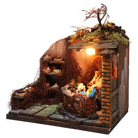 Pescivendolo 12 cm con luce presepe Napoli