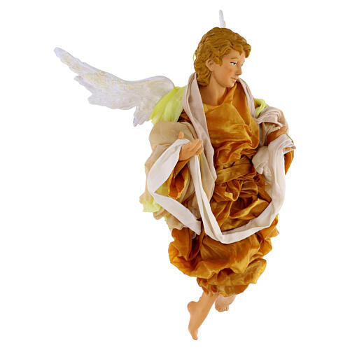 Engel 45cm golden Kleid neapolitanische Krippe 3