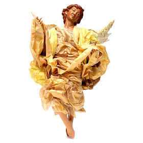 Ange blond 45 cm robe dorée crèche Naples