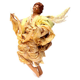 Ange blond 45 cm robe dorée crèche Naples