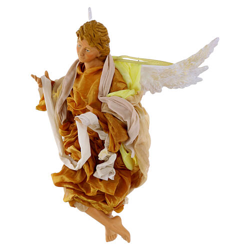 Anjo louro roupa dourada para presépio napolitano com peças de 45 cm altura média 2