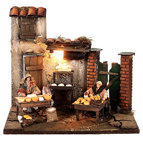 Fornaio 10 cm illuminato presepe napoletano