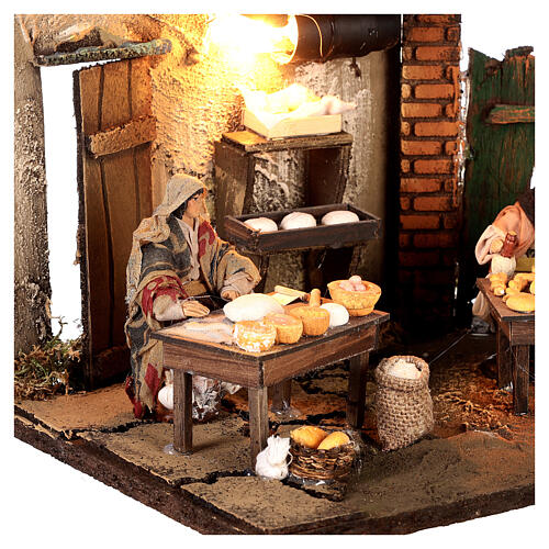Fornaio 10 cm illuminato presepe napoletano 4