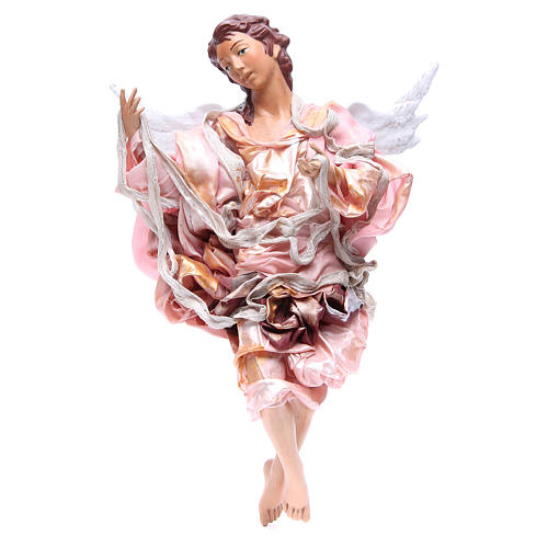 Angelo rosso 45 cm veste rosa presepe Napoli 1