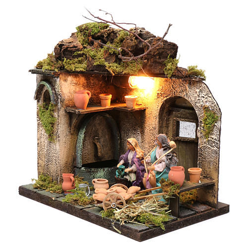 Potter figurine for Neapolitan Nativity, with lights 10cm 2