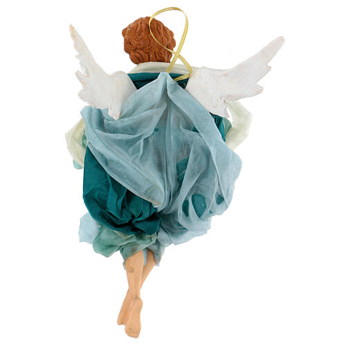 Blonde angel with green clothes, figurine for Neapolitan Nativity, 45cm 5