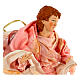 Anjo louro 45 cm túnica cor-de-rosa presépio Nápoles s4