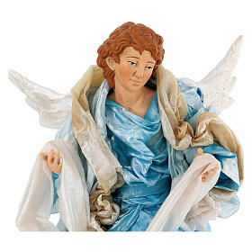 Angelo biondo 45 cm veste azzurra presepe Napoli