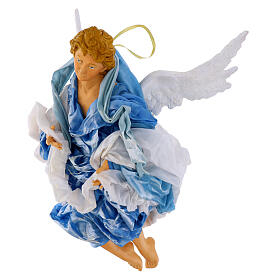 Angelo biondo 45 cm veste azzurra presepe Napoli